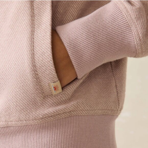 Faherty Legend™ Lounge Full Zip - Blush Twill Sweatshirt - Picture 5 of 11